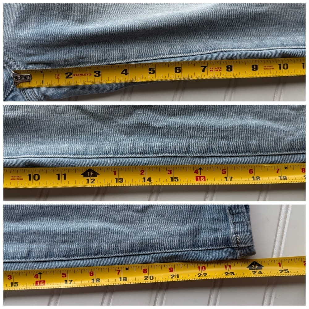 Vera Wang distressed Boyfriend Cropped Denim Jeans Light Blue Size 8 Mid Rise - Picture 5 of 9